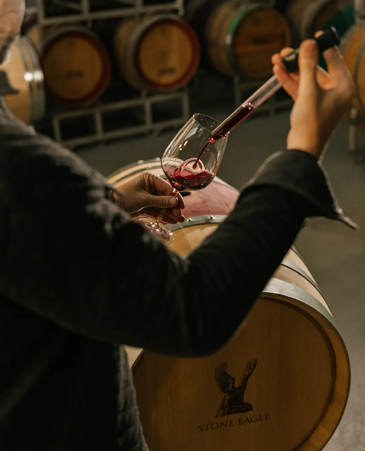 Winemaking at Stone Eagle Winery.