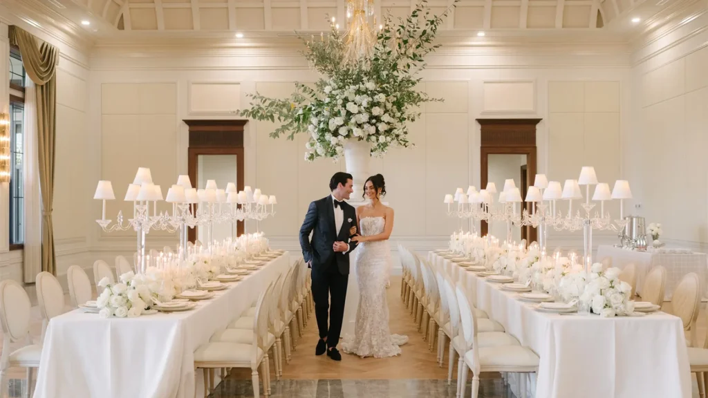 Bride and Groom in the Ballroom and Stone Eagle Winery.
